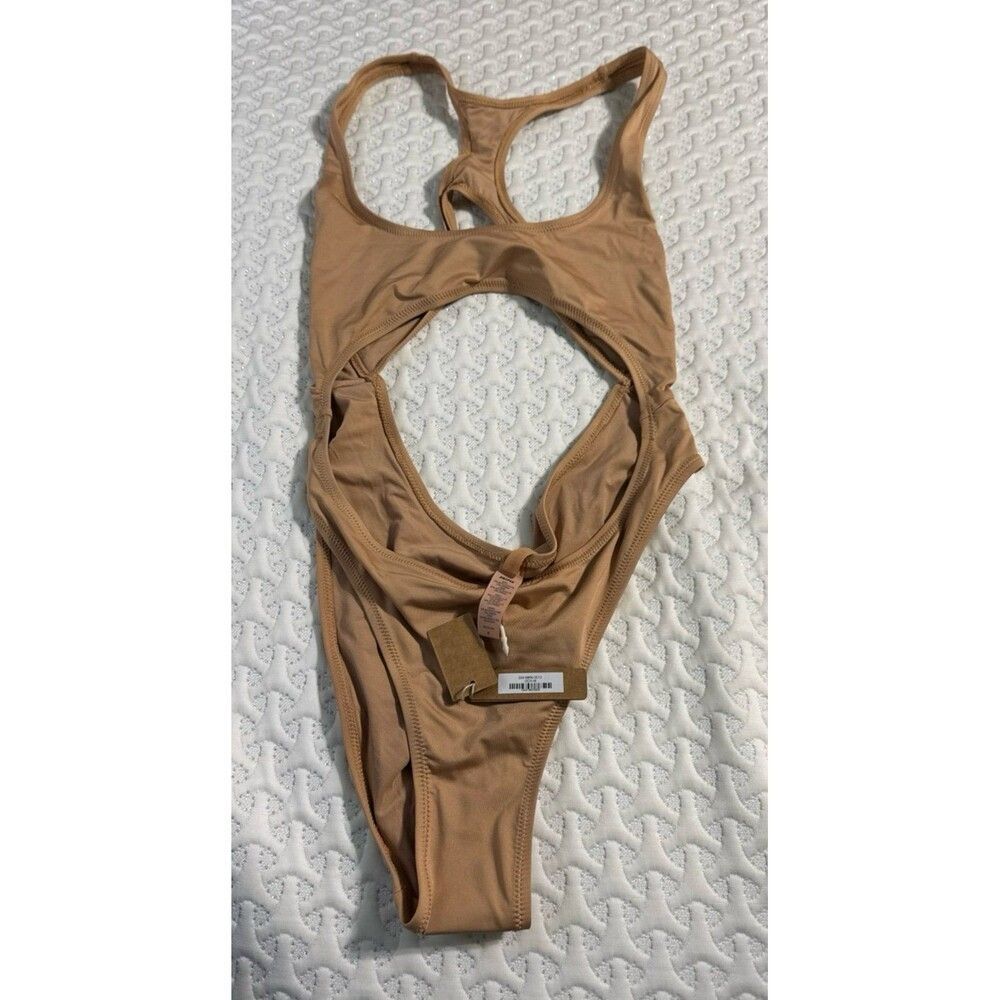 Skims Swim Monokini Swimsuit Ochre Medium - Picture 7 of 8